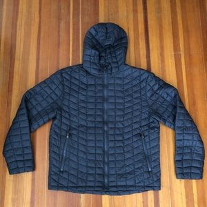 Reebok charcoal large hooded puffer